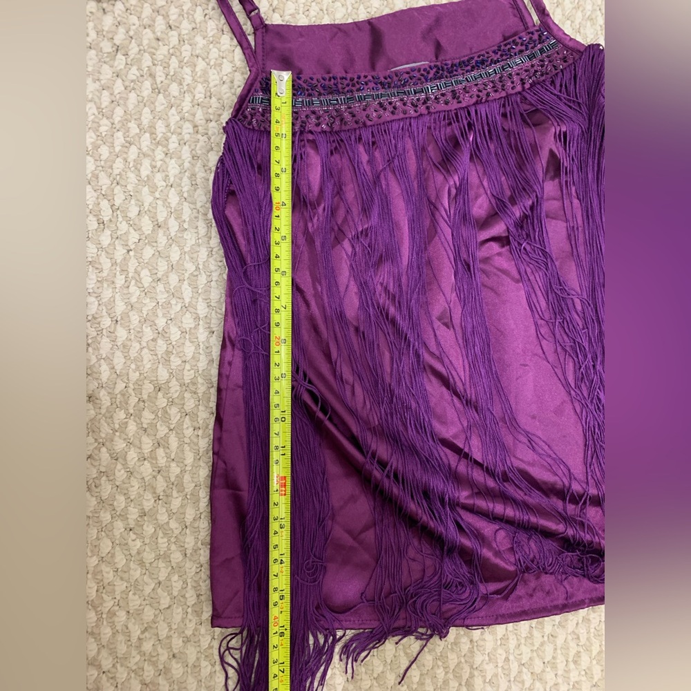 Charlotte Russe Purple Beaded Frilled top size small - Picture 6 of 9